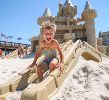 AI generated picture of kid on the beach