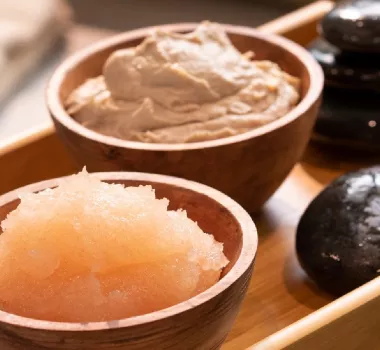 Hibiscus Spa massage scrub and stones