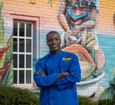 Chef Kamal Fraser at Caribbean Jerk