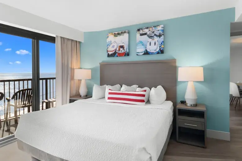 Compass Cove - Mariner Building - Oceanfront Deluxe Two Bedroom Condo - Bedroom Photo