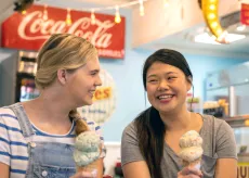 Teens eating Ice Cream at Mad Myrtle's Ice Creamery